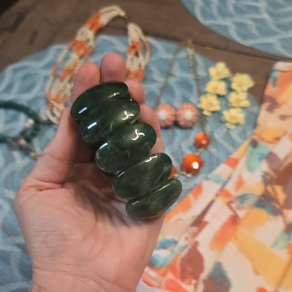 Orange Floral Romper W/ Matching Jewelry Bundle (New) - Picture 8 of 9